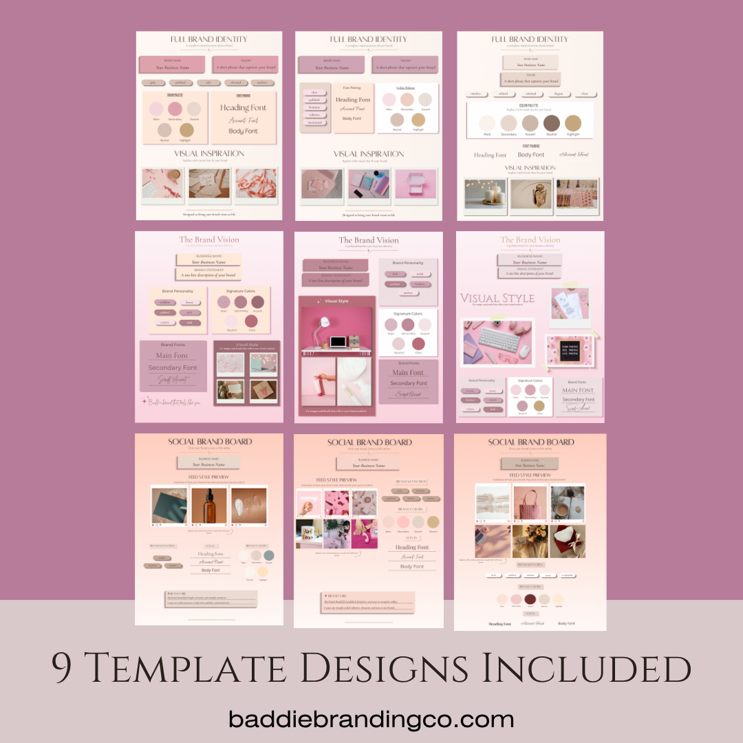 The Brand Glow-Up Kit | Luxury Brand Board Canva Templates